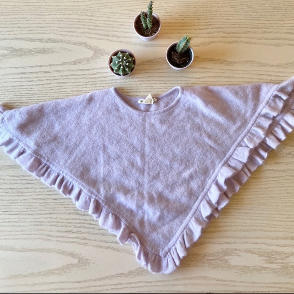 Minnie rose purple cashmere ruana